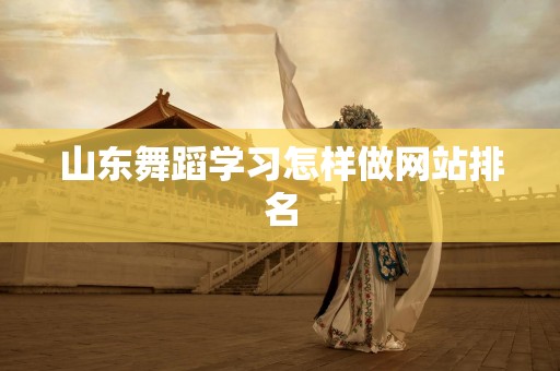 山东舞蹈学习怎样做网站排名