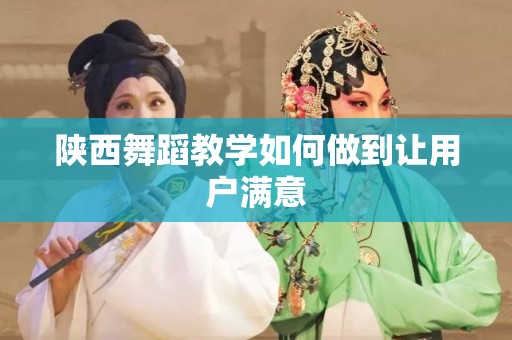 陕西舞蹈教学如何做到让用户满意