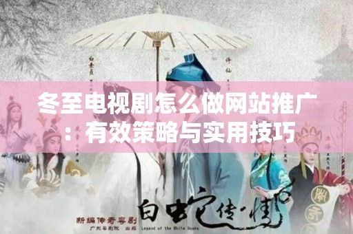 冬至电视剧怎么做网站推广：有效策略与实用技巧
